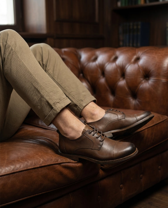 Zapato formal de Cuero Auténtico Marron