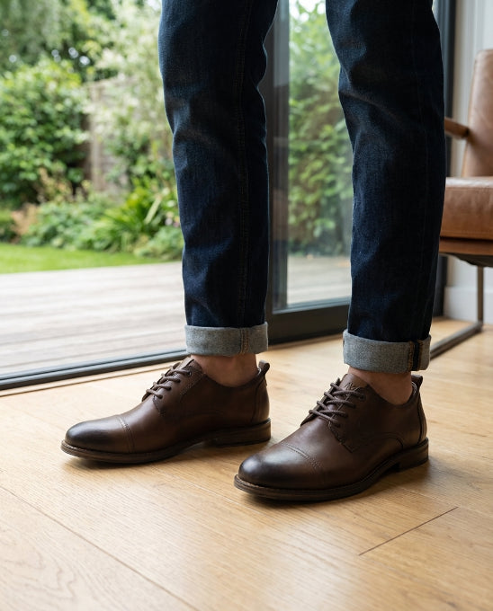 Zapato formal de Cuero Auténtico Marron