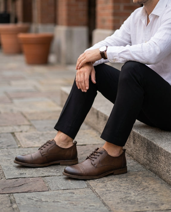 Zapato formal de Cuero Auténtico Marron