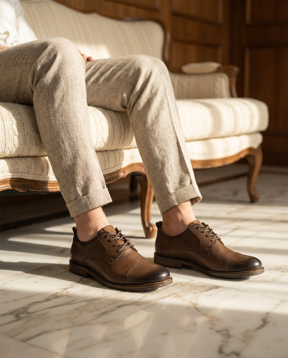 Zapato formal de Cuero Auténtico Marron