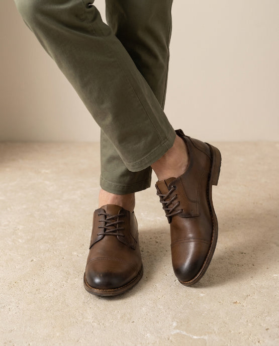 Zapato formal de Cuero Auténtico Marron
