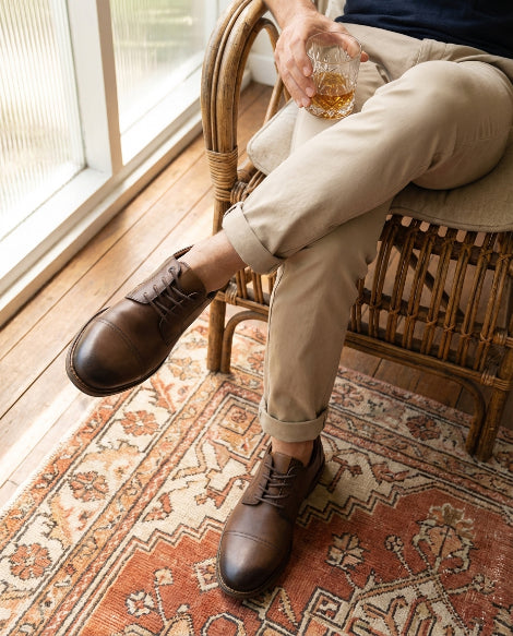 Zapato formal de Cuero Auténtico Marron