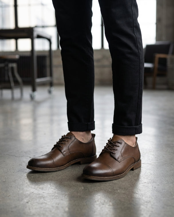 Zapato formal de Cuero Auténtico Marron