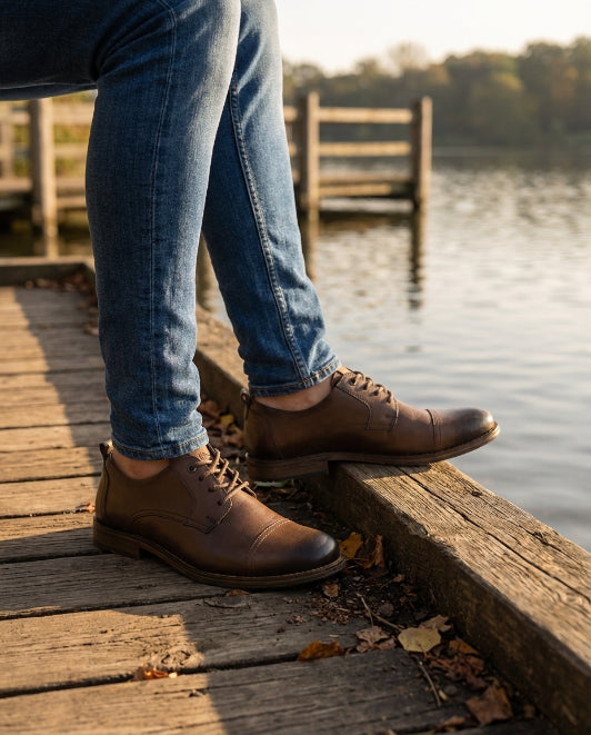 Zapato formal de Cuero Auténtico Marron