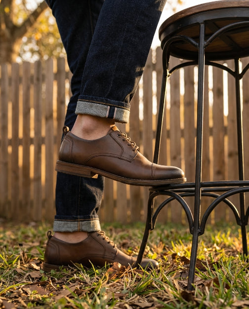Zapato formal de Cuero Auténtico Marron