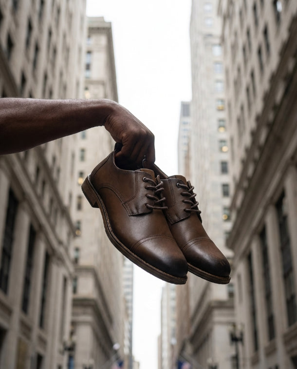 Zapato formal de Cuero Auténtico Marron