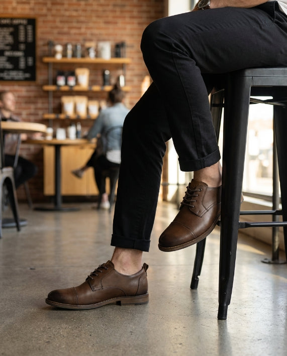 Zapato formal de Cuero Auténtico Marron