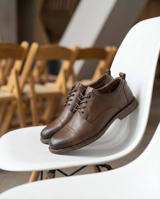 Zapato formal de Cuero Auténtico Marron