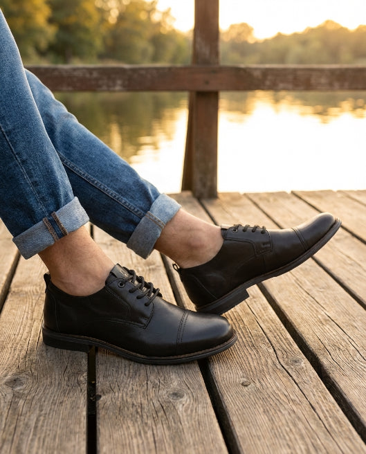 Zapato formal de Cuero Auténtico Negros