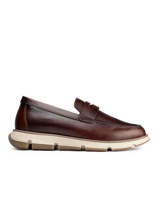 Olmo Estilo Penny Loafer Coñac x Cafe - vista principal cuero autentico hombre Colombia