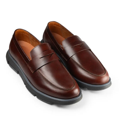 Olmo Estilo Penny Loafer Coñac x Negro