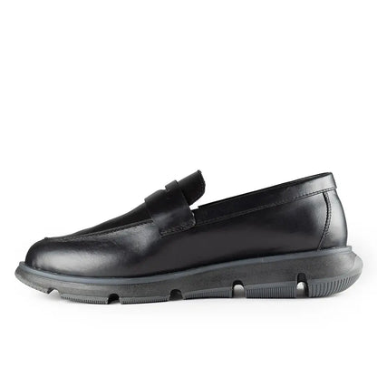 Olmo Estilo Penny Loafer Negro