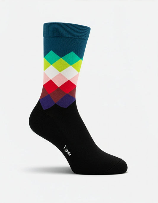 Calcetín azul navy y negro multicolor - Unisex