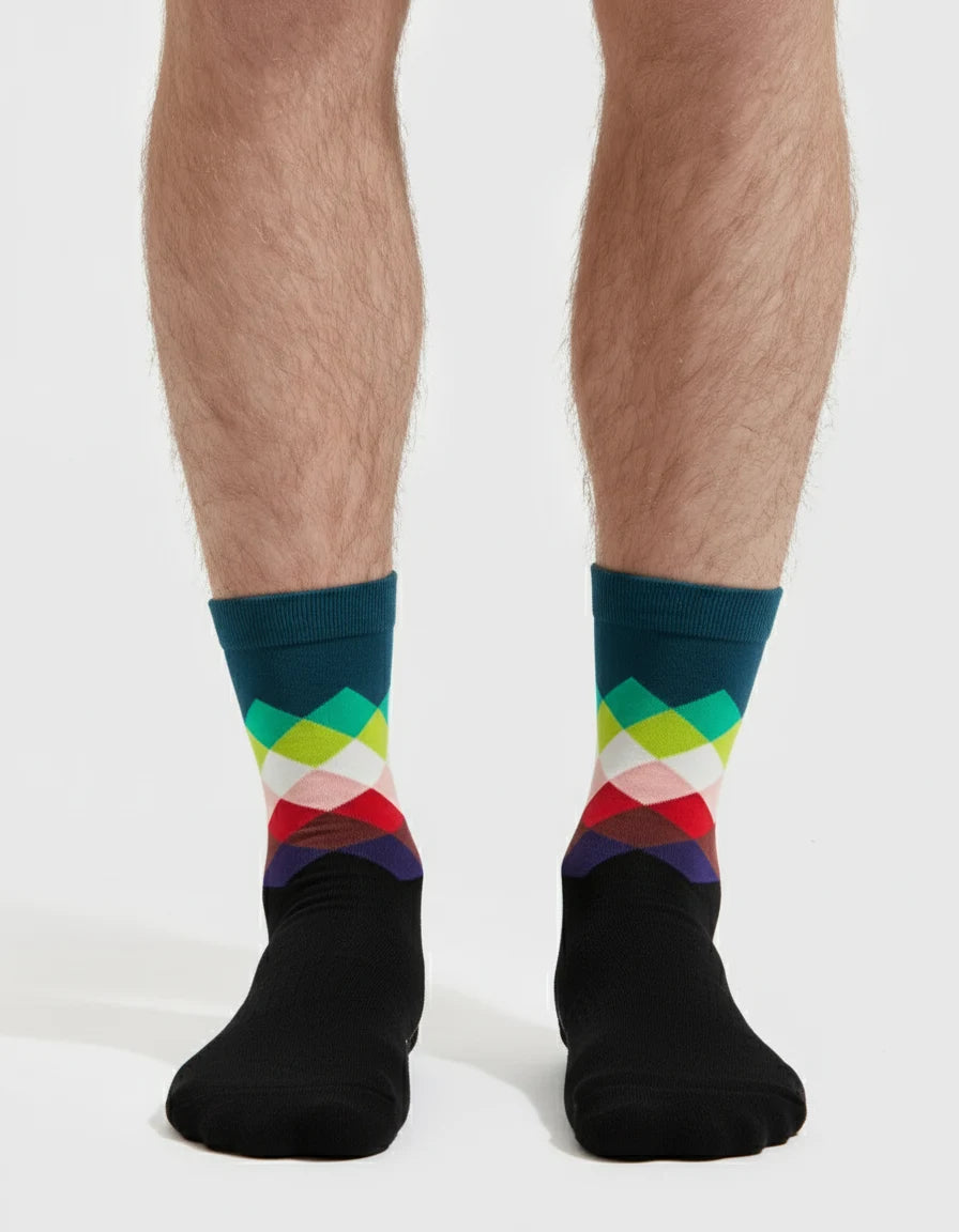 Calcetín azul navy y negro multicolor - Unisex