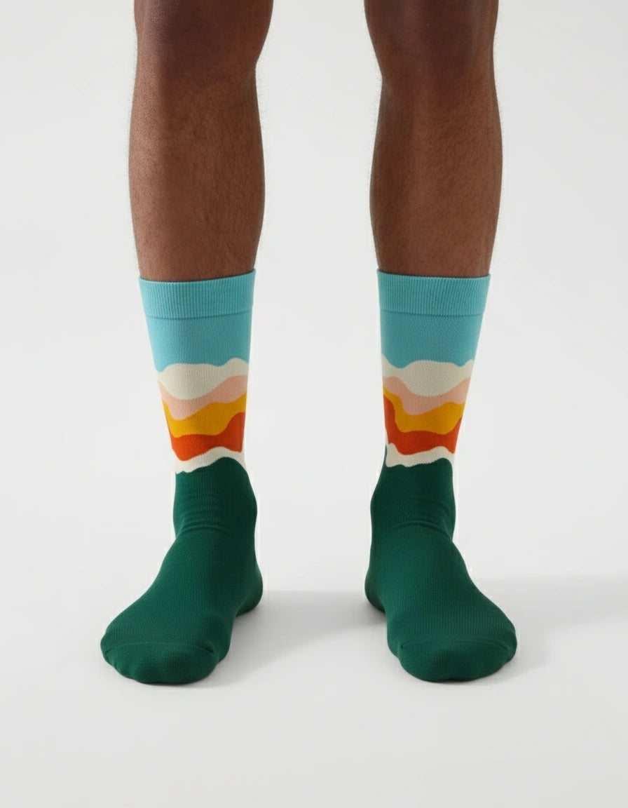 Multicolor Waves Sock - Unisex