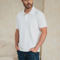 Camiseta polo manga corta Blanco Marfil