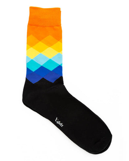 Calcetín negro y naranja multicolor - Unisex