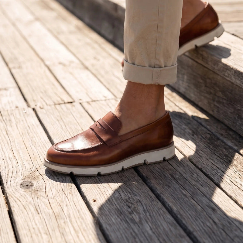 Olmo Estilo Penny Loafer Miel - empaque premium envio gratis Colombia
