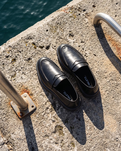 Olmo Estilo Penny Loafer Negro - empaque premium envio gratis Colombia