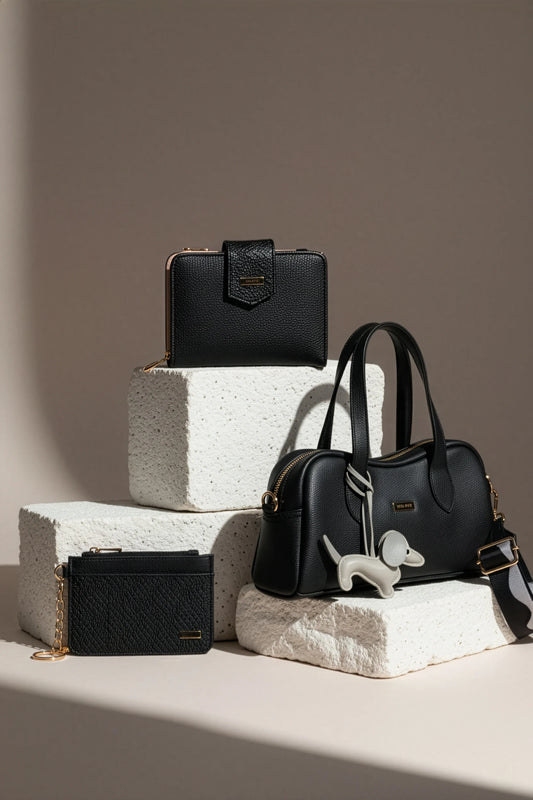 WomanInBlack Mini bag + Billetera + Porta Documentos