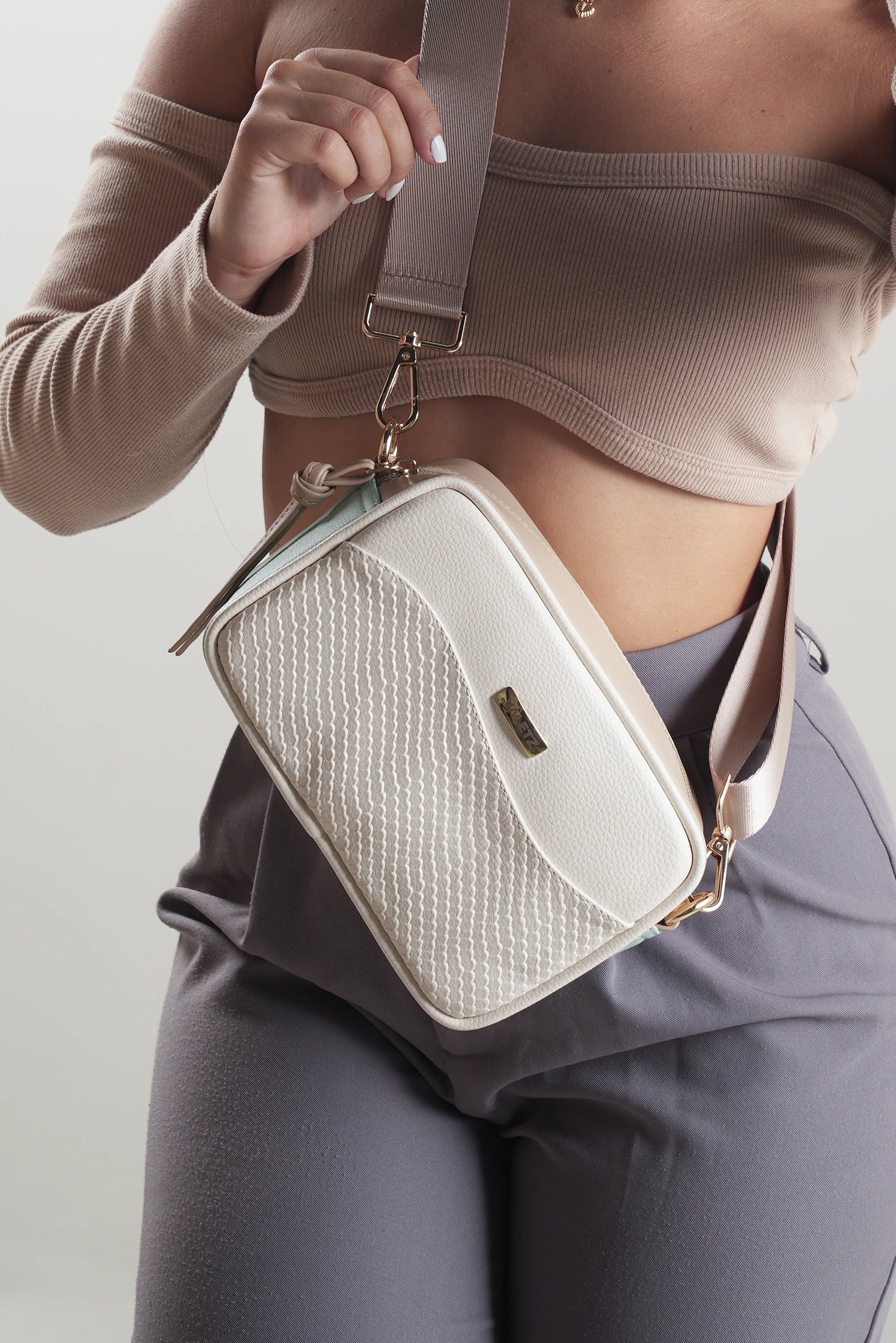 Mini Bag Grecia Taupe+Lila
