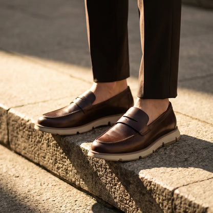 Olmo Estilo Penny Loafer Coñac x Cafe - empaque premium envio gratis Colombia